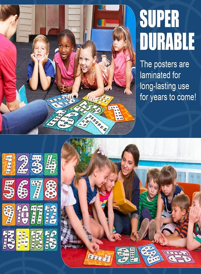 Marspark 16 Pieces Time Table Chart for Kids, Multiple Number Laminated Posters Multiplication Table Chart Classroom Posters Homeschooling Supplies for Students Boys Girls Leaning Studying Numbers 1 to 16 - Image 5